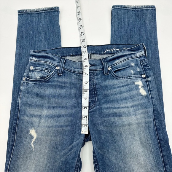7 For All Mankind Josefina Distressed Boyfriend Skinny Jeans 24 - Picture 12 of 15